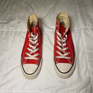 Red Hightop Converse size 7! In great condition just need to be wiped down!